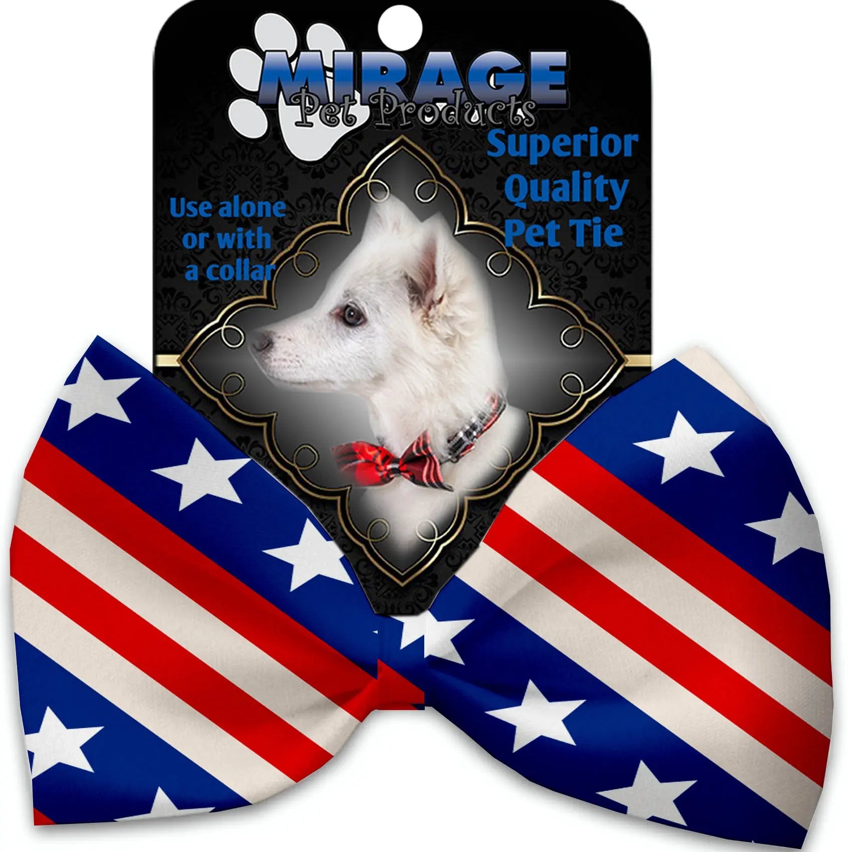 Stars And Stripes Pet Bow Tie Collar Accessory With Velcro Default Title