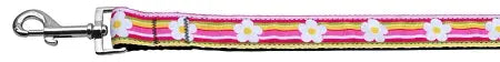 Striped Daisy Ribbon Dog Collars 1 Wide 4ft Leash Default Title