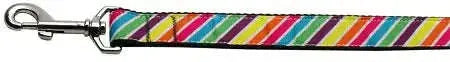 Striped-Rainbow-Nylon-Dog-Leash-3-8-Inch-Wide-6ft-Long-GreatEagleInc-318819393