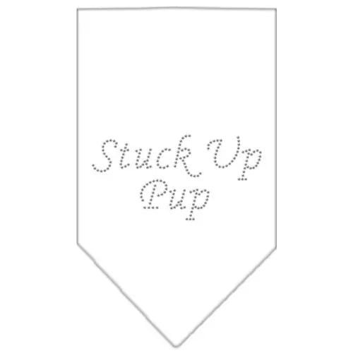 Stuck Up Pup Rhinestone Bandana White Small Default Title
