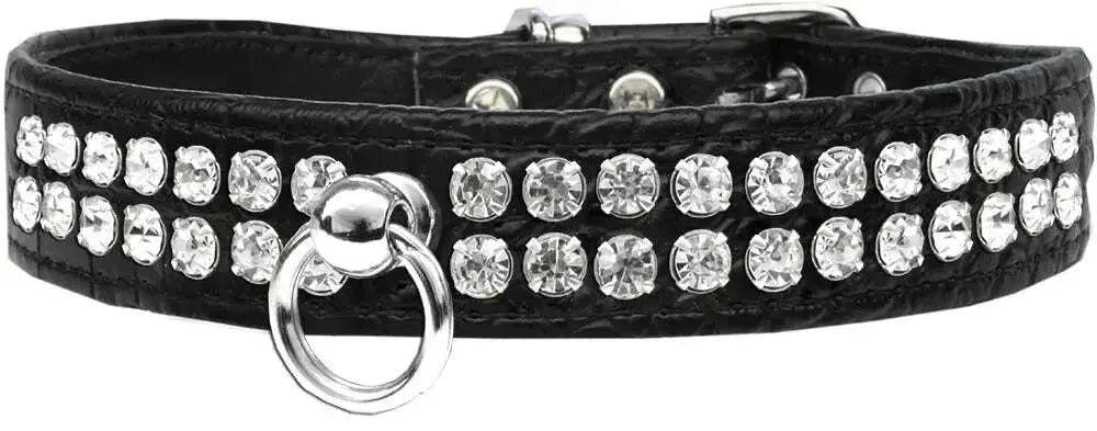 Style-_72-Rhinestone-Designer-Croc-Dog-Collar-Black-Size-20-GreatEagleInc-334342874