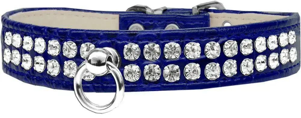 Style-_72-Rhinestone-Designer-Croc-Dog-Collar-Blue-Size-18-GreatEagleInc-334343477
