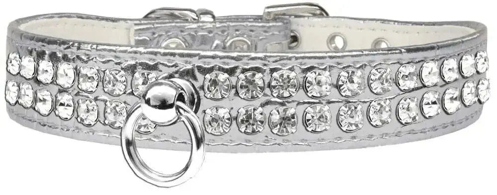 Style-_72-Rhinestone-Designer-Croc-Dog-Collar-Silver-Size-12-GreatEagleInc-334357071
