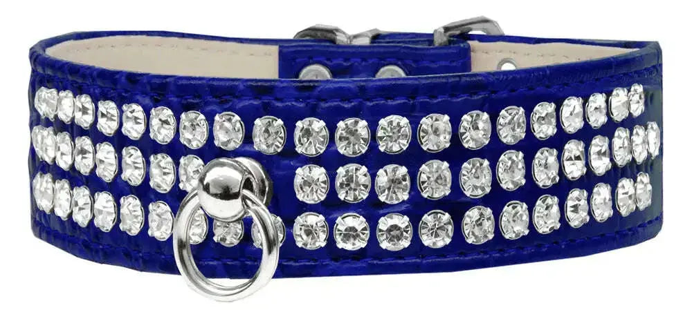 Style-_73-Rhinestone-Designer-Croc-Dog-Collar-Blue-Size-10-GreatEagleInc-334360167