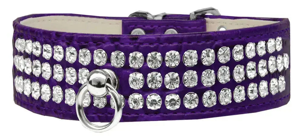 Style-_73-Rhinestone-Designer-Croc-Dog-Collar-Purple-Size-22-GreatEagleInc-334365576
