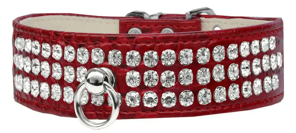 Style-_73-Rhinestone-Designer-Croc-Dog-Collar-Red-Size-22-GreatEagleInc-334366376