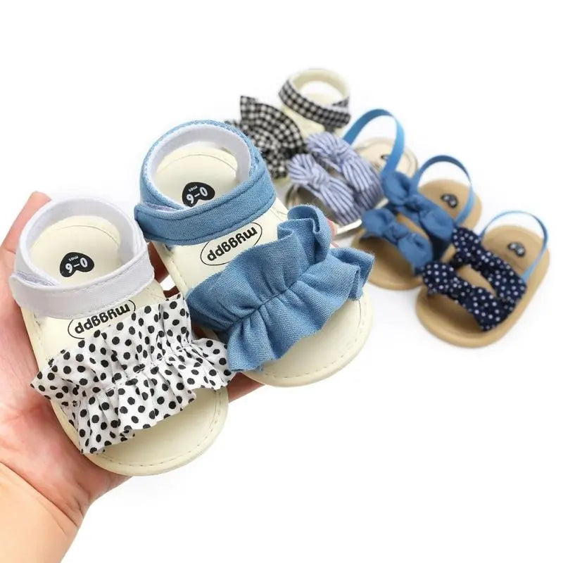 Summer Baby Sandals for Girls Newborn Dot Bow Princess Baby Girl Shoes Cotton Sandals Baby Girl Shoes GreatEagleInc