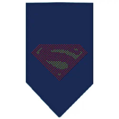 Super! Rhinestone Bandana Navy Blue Small Default Title