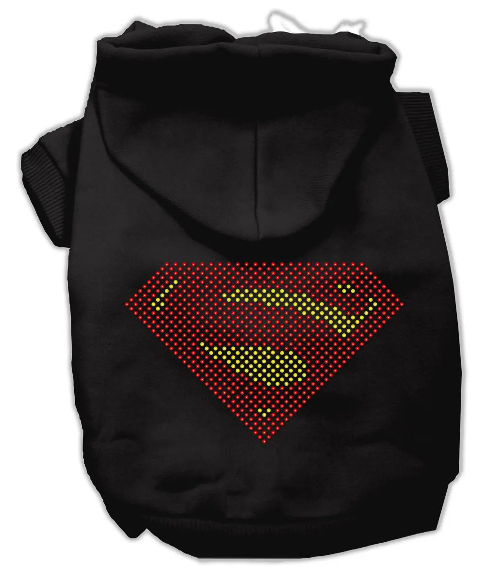 Super! Rhinestone Hoodies Black S Default Title