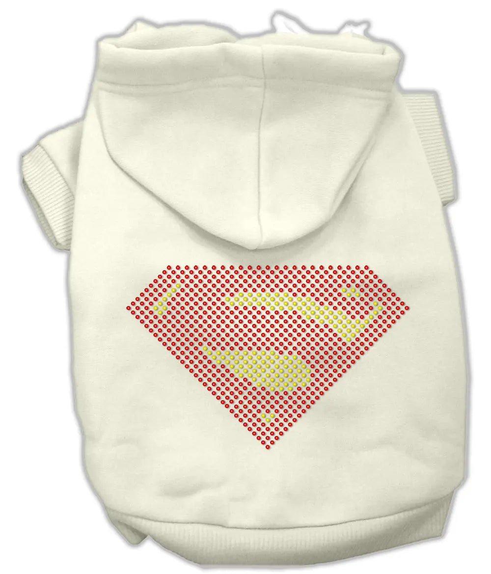 Super! Rhinestone Hoodies Cream L Default Title