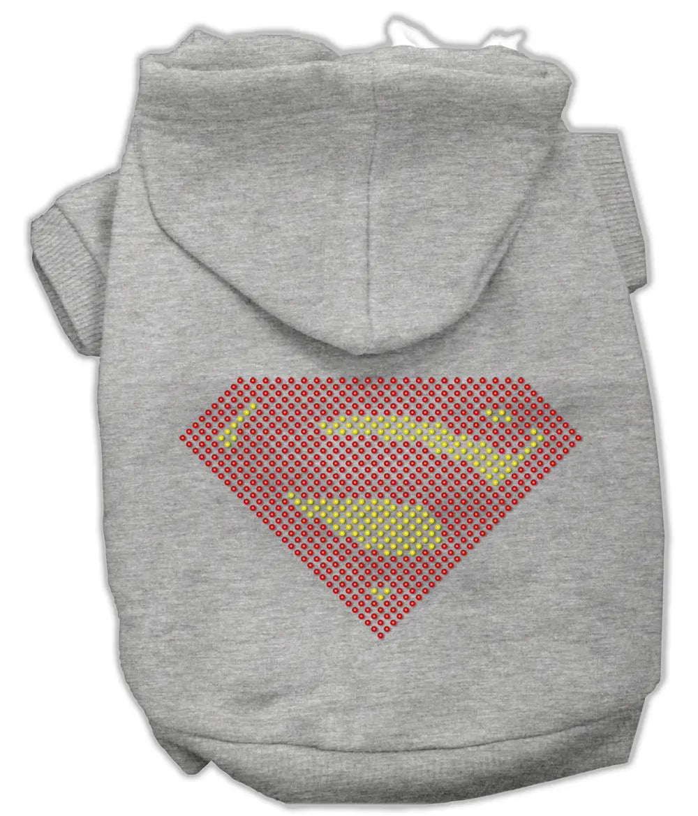 Super! Rhinestone Hoodies Grey Xl Default Title