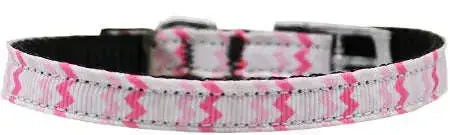 Sweet-Chevrons-Nylon-Dog-Collar-With-Classic-Buckle-3-8_-Size-12-GreatEagleInc-333884647