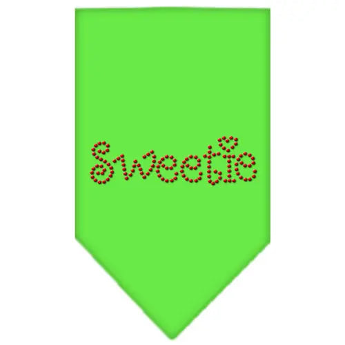 Sweetie Rhinestone Bandana Lime Green Large Default Title