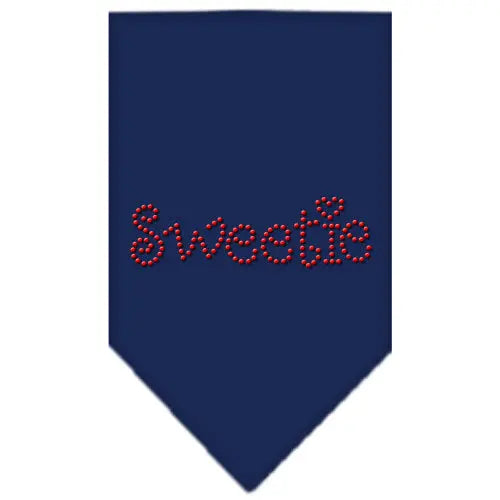 Sweetie Rhinestone Bandana Navy Blue Large Default Title
