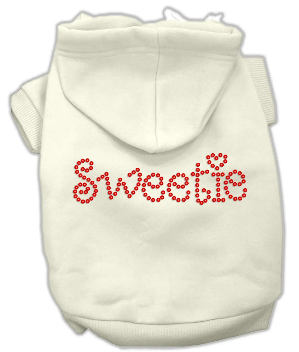 Sweetie Rhinestone Hoodies Cream Xxl Default Title