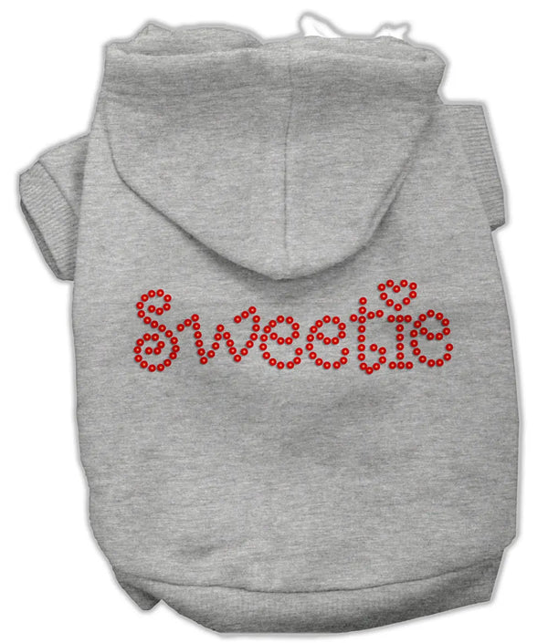 Sweetie Rhinestone Hoodies Grey Xs Default Title