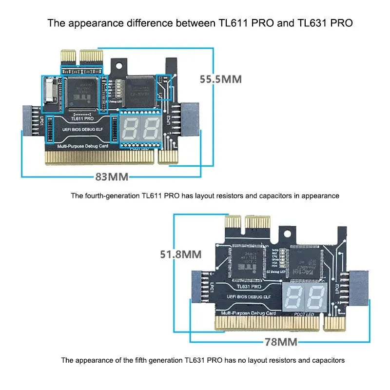 TL611 PRO Diagnostic Card Desktop PCI Motherboard PCI E Notebook Debug Card Computer LPC DEBUG