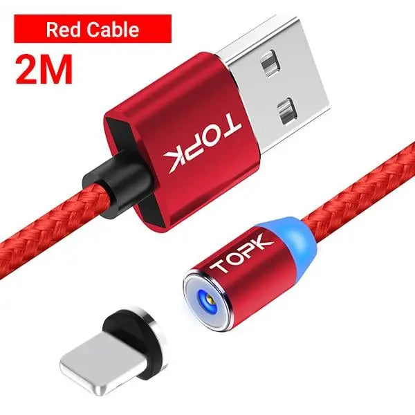 TOPK AM23 LED Magnetic USB Cable,Magnet Charger & USB Type C Cable & Micro USB Cable & Mobile Phone Cable foriPhone 11 X 8 7Plus GreatEagleInc