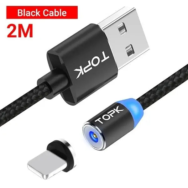 TOPK AM23 LED Magnetic USB Cable,Magnet Charger & USB Type C Cable & Micro USB Cable & Mobile Phone Cable foriPhone 11 X 8 7Plus GreatEagleInc
