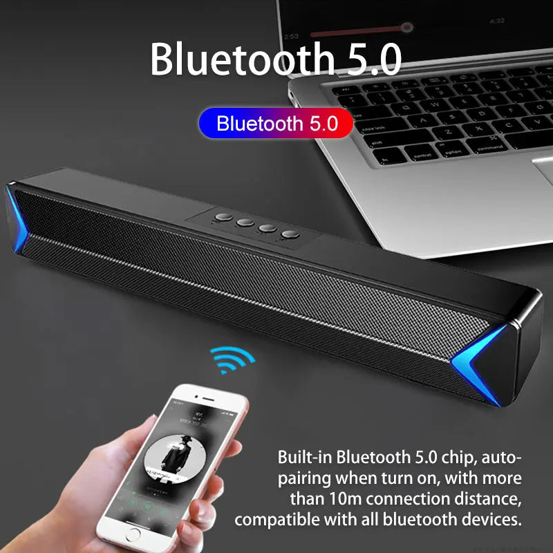 TV Sound Bar Wireless Bluetooth-compatible Surround SoundBar For PC Theater TV Speaker Home Theater FM Radio Surround Soundbar