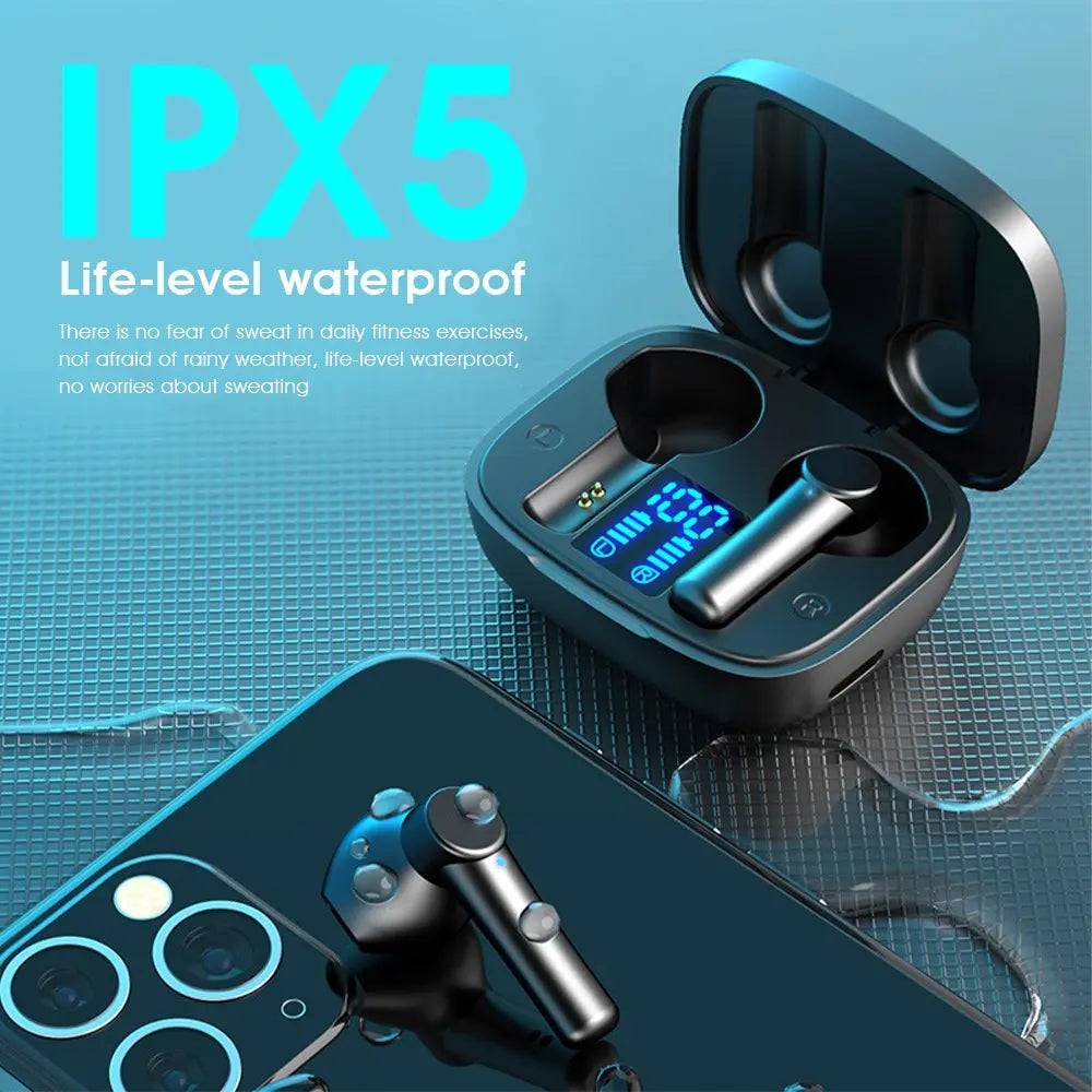 TWS Wireless Headphone Touch Control Sports Waterproof Bluetooth 5.0 Earphone HiFi 9D Bass Stereo Music Earbuds Earphone Headset