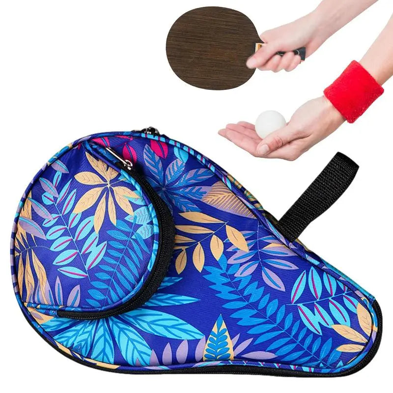 Table Tennis Paddle Bag Colorful Table Tennis Racket Case Elastic Sports Containers Bag with Sport Ball Bag