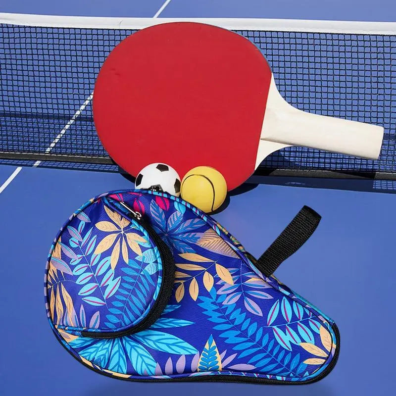Table Tennis Paddle Bag Colorful Table Tennis Racket Case Elastic Sports Containers Bag with Sport Ball Bag