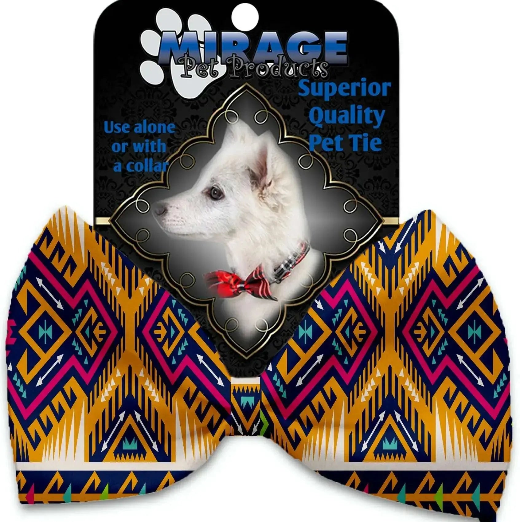Tan-Southwest-Pet-Bow-Tie-Collar-Accessory-With-Velcro-GreatEagleInc-318890334