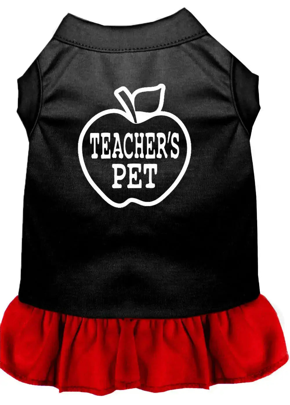 Teachers-Pet-Screen-Print-Dress-Black-With-Red-Xs-GreatEagleInc-333750521