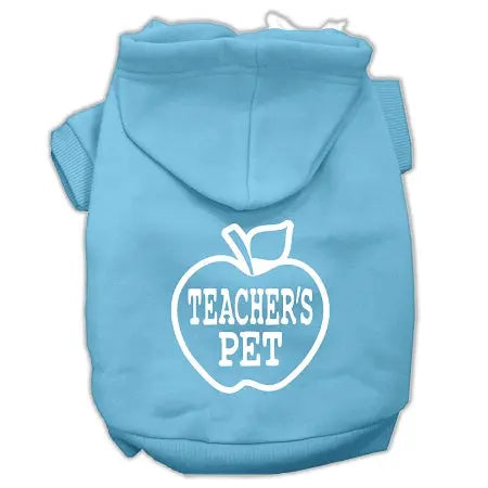 Teachers Pet Screen Print Pet Hoodies Baby Blue Size M Default Title
