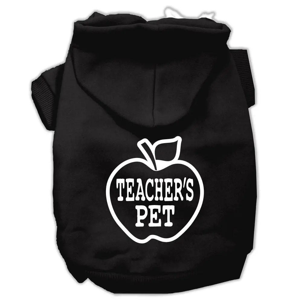 Teachers Pet Screen Print Pet Hoodies Black Size L Default Title