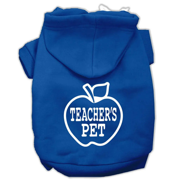 Teachers Pet Screen Print Pet Hoodies Blue Size Xs Default Title