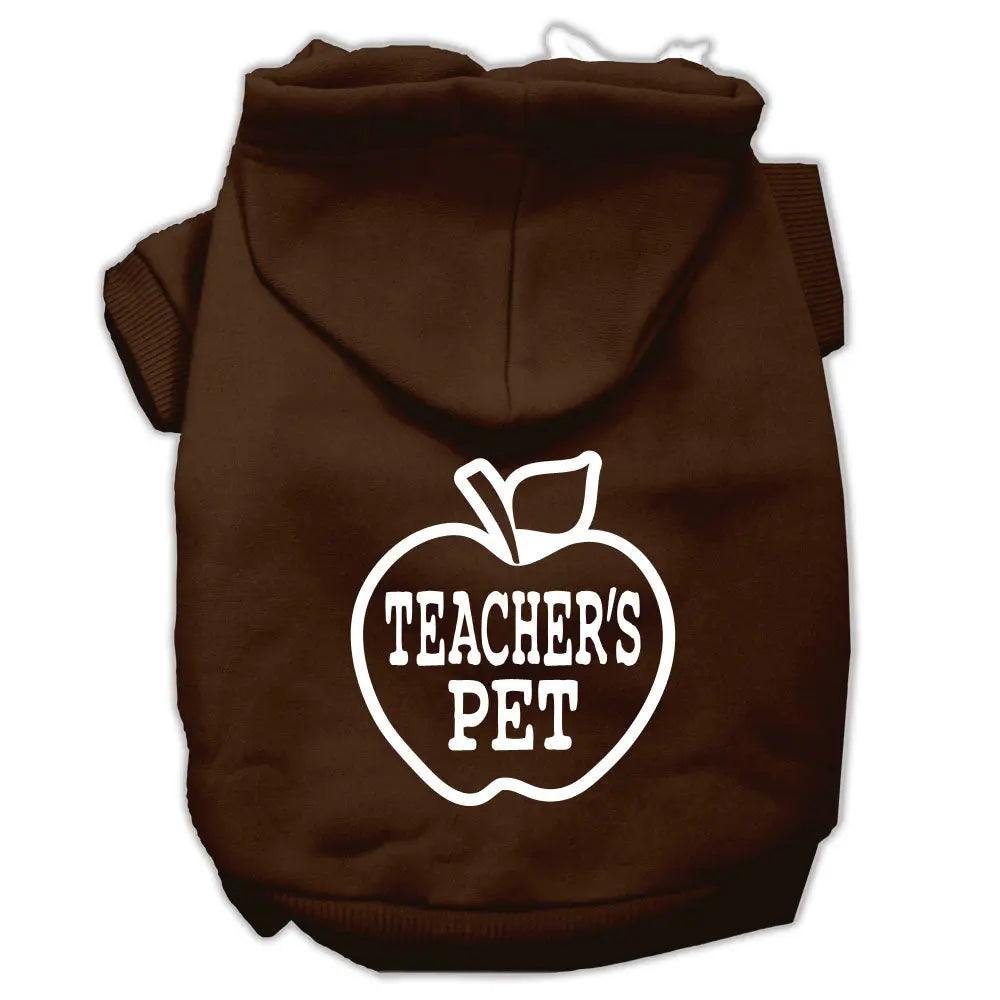 Teachers Pet Screen Print Pet Hoodies Brown Size S Default Title