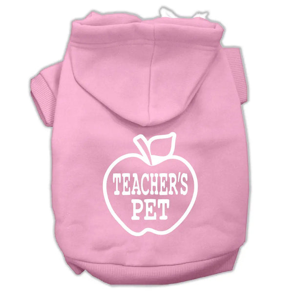 Teachers Pet Screen Print Pet Hoodies Light Pink Size Xxl Default Title