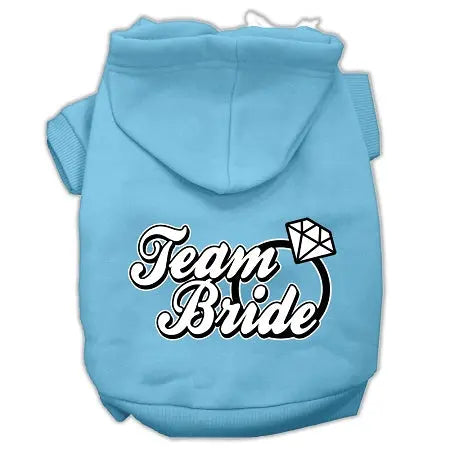 Team Bride Screen Print Pet Hoodies Baby Blue Size Xxxl Default Title