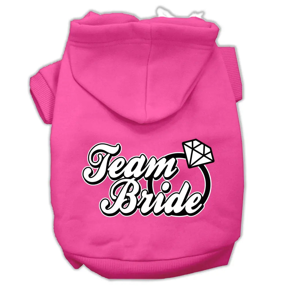 Team Bride Screen Print Pet Hoodies Bright Pink Size Xxxl Default Title