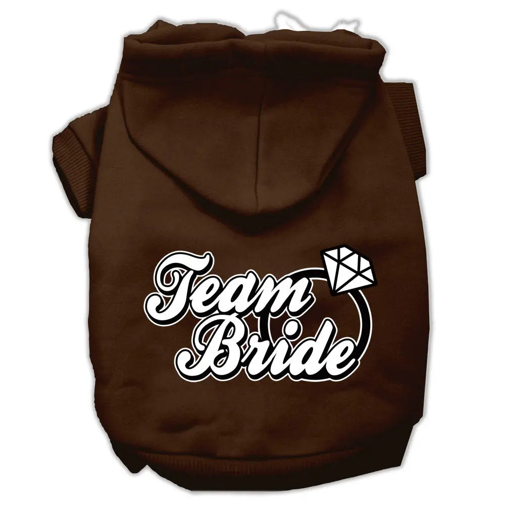 Team Bride Screen Print Pet Hoodies Brown Size Xxxl Default Title
