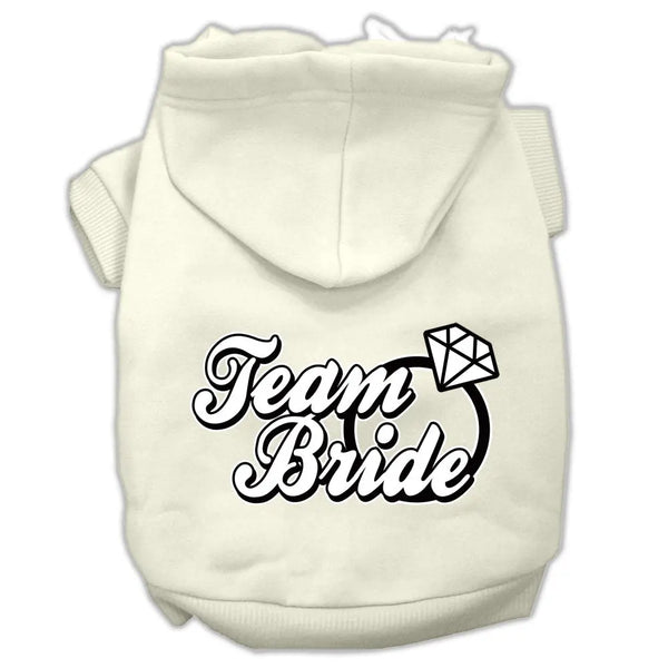 Team Bride Screen Print Pet Hoodies Cream Size Xxl Default Title