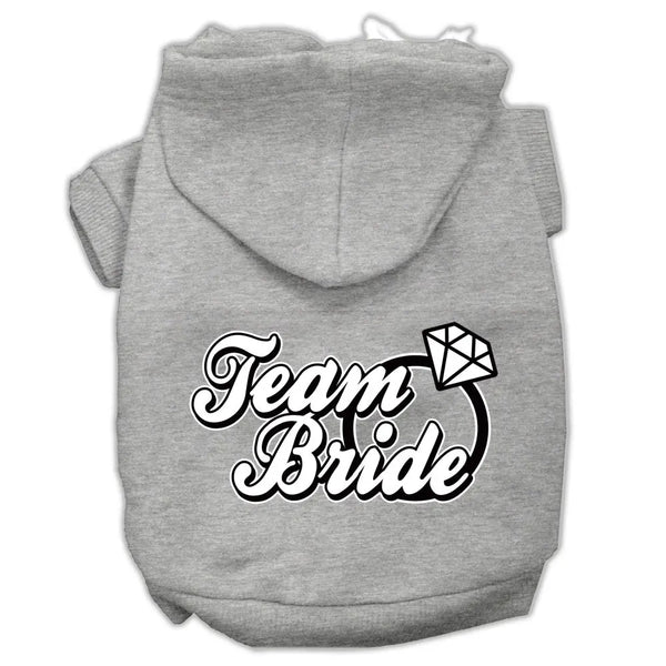 Team Bride Screen Print Pet Hoodies Grey Size Xxl Default Title