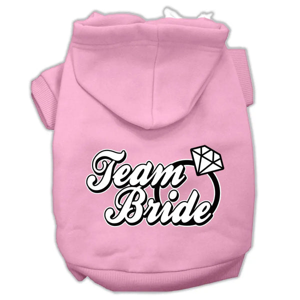 Team Bride Screen Print Pet Hoodies Light Pink Size Xxl Default Title