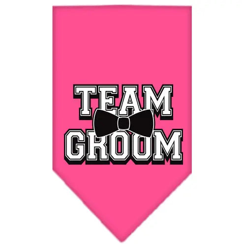 Team Groom Screen Print Bandana Bright Pink Small Default Title