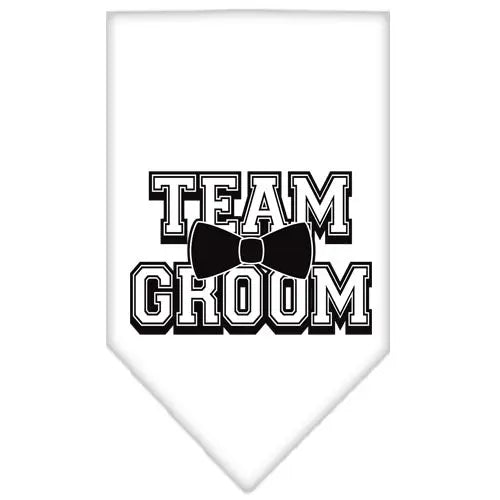 Team Groom Screen Print Bandana White Small Default Title
