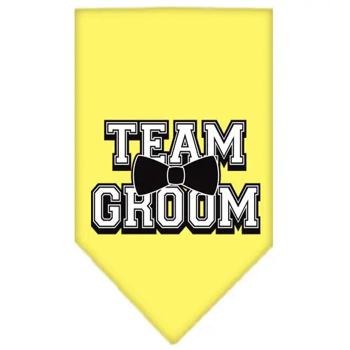 Team Groom Screen Print Bandana Yellow Small Default Title