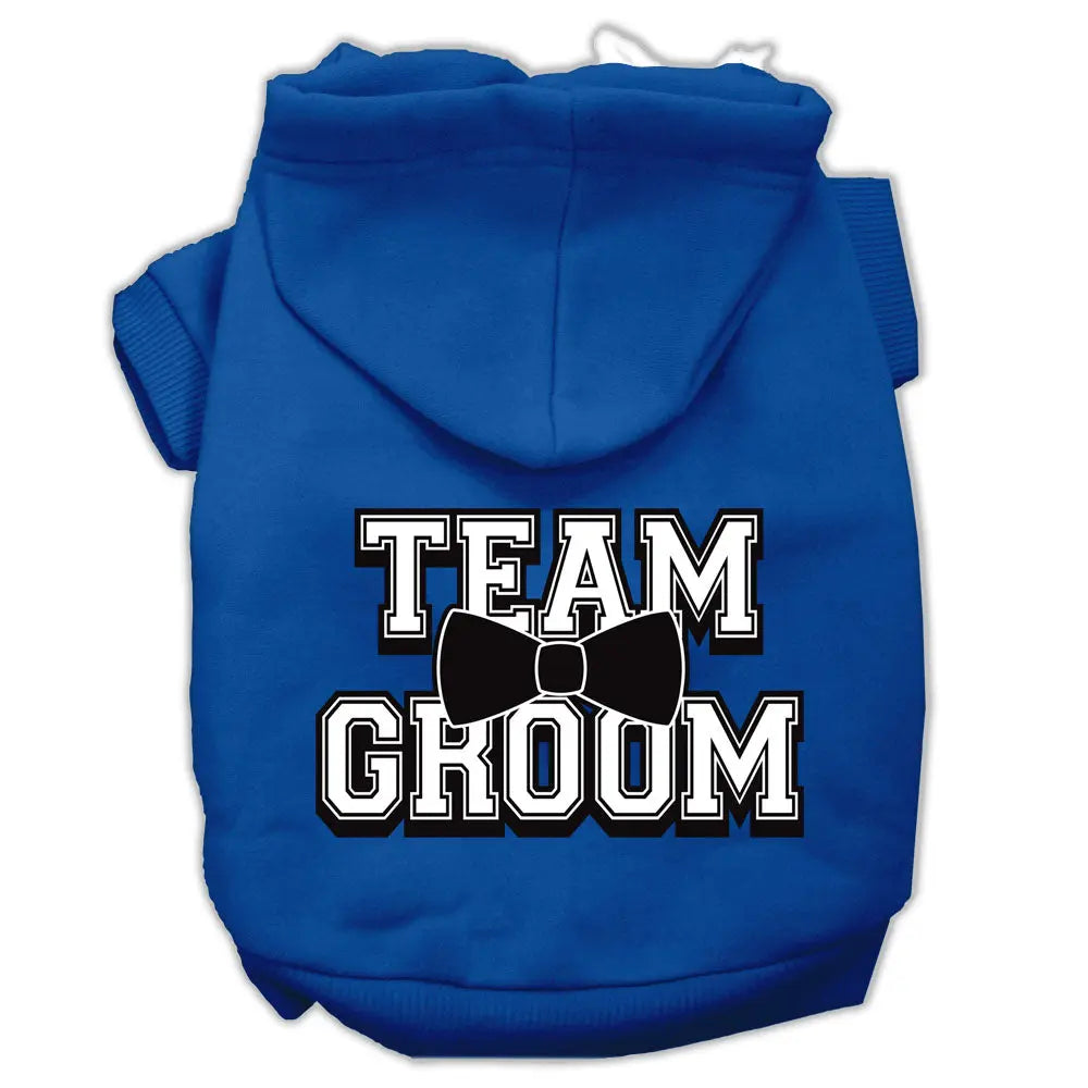 Team Groom Screen Print Pet Hoodies Blue Size Sm Default Title