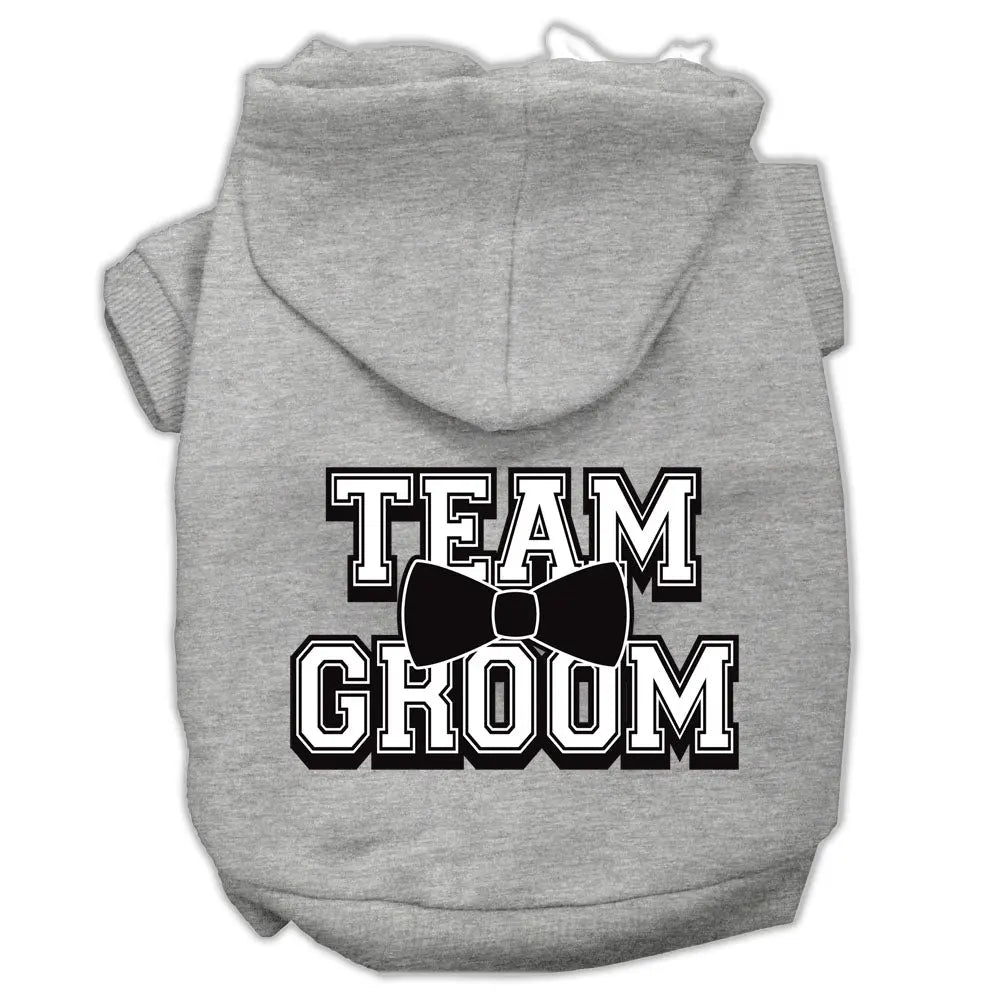 Team Groom Screen Print Pet Hoodies Grey Size Xs Default Title