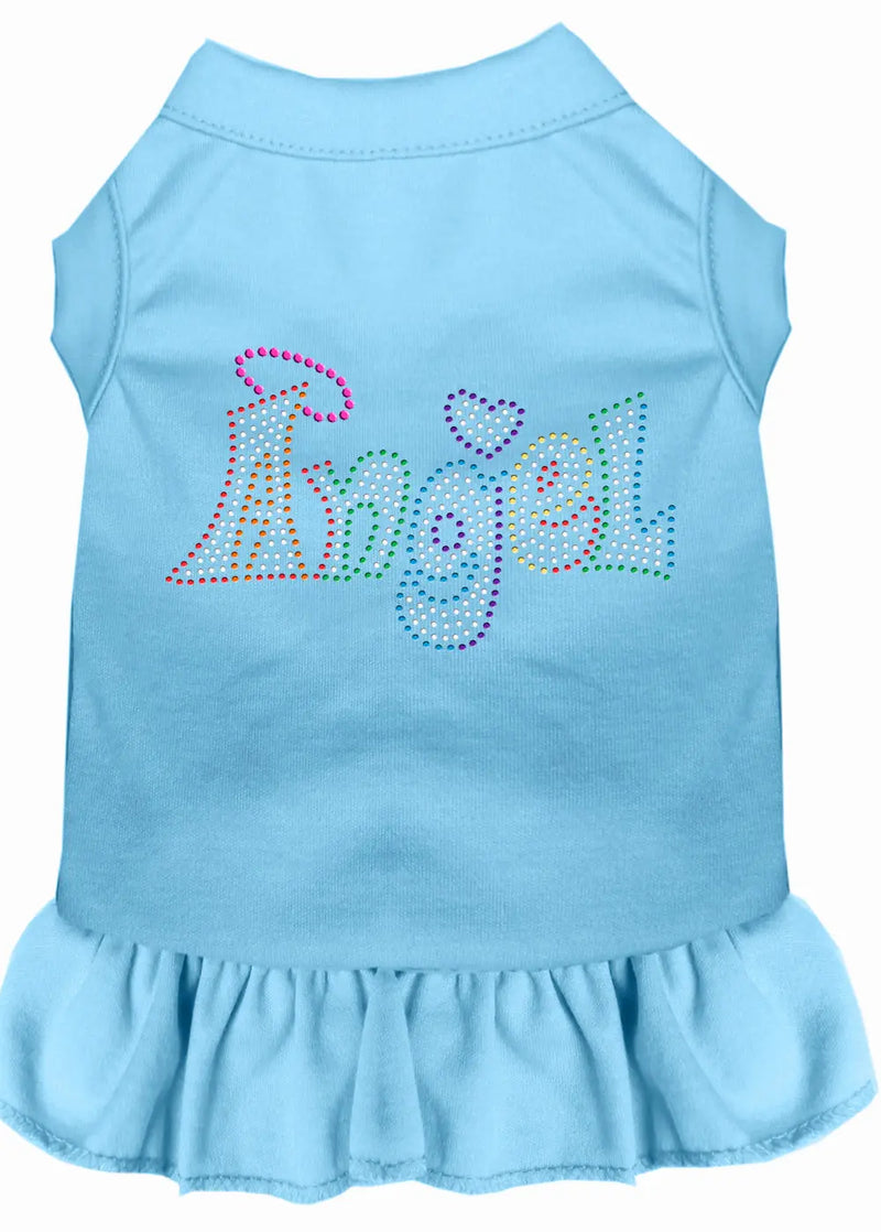 Technicolor Angel Rhinestone Pet Dress Baby Blue 4x Default Title