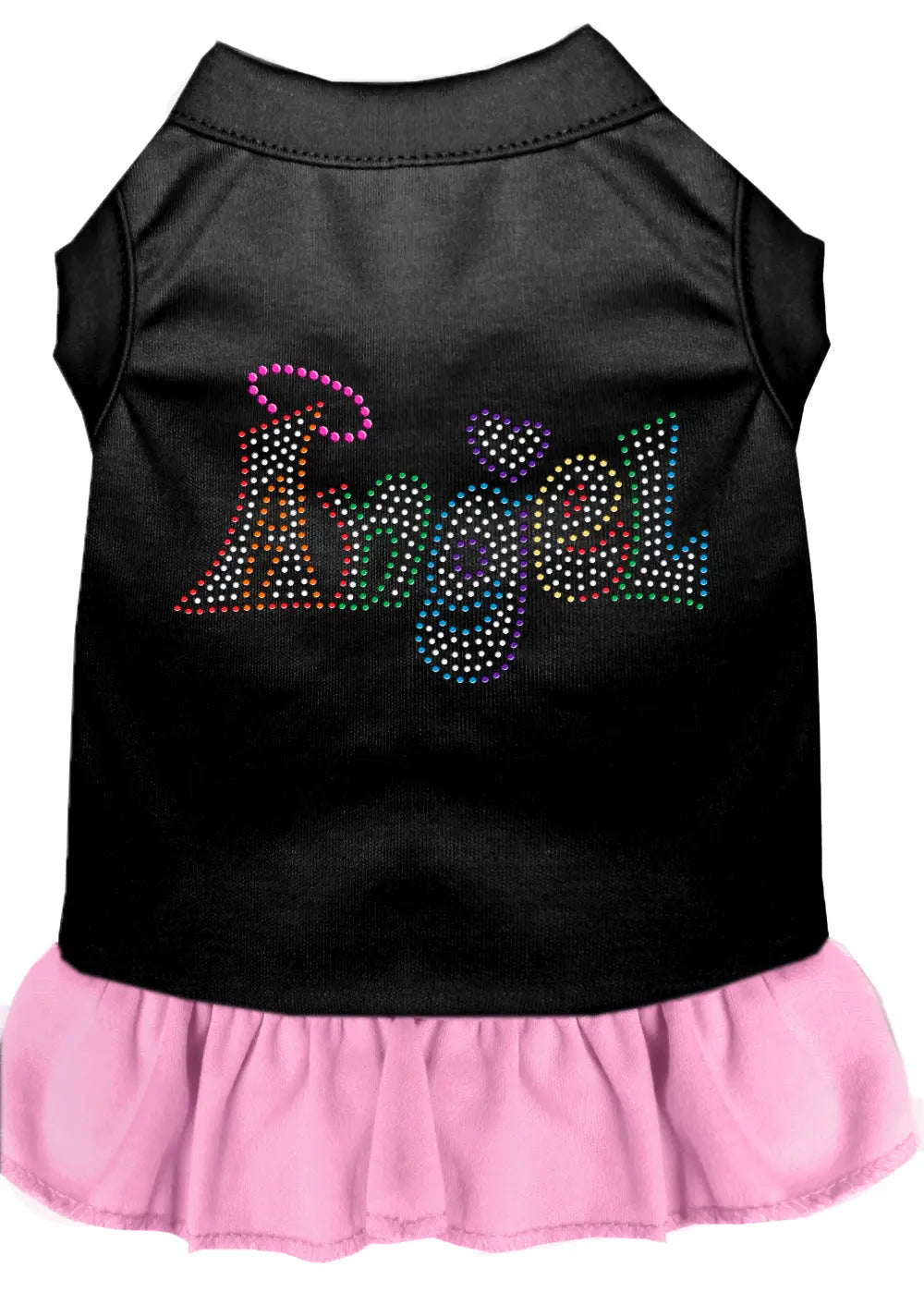 Technicolor Angel Rhinestone Pet Dress Black With Light Pink Lg Default Title