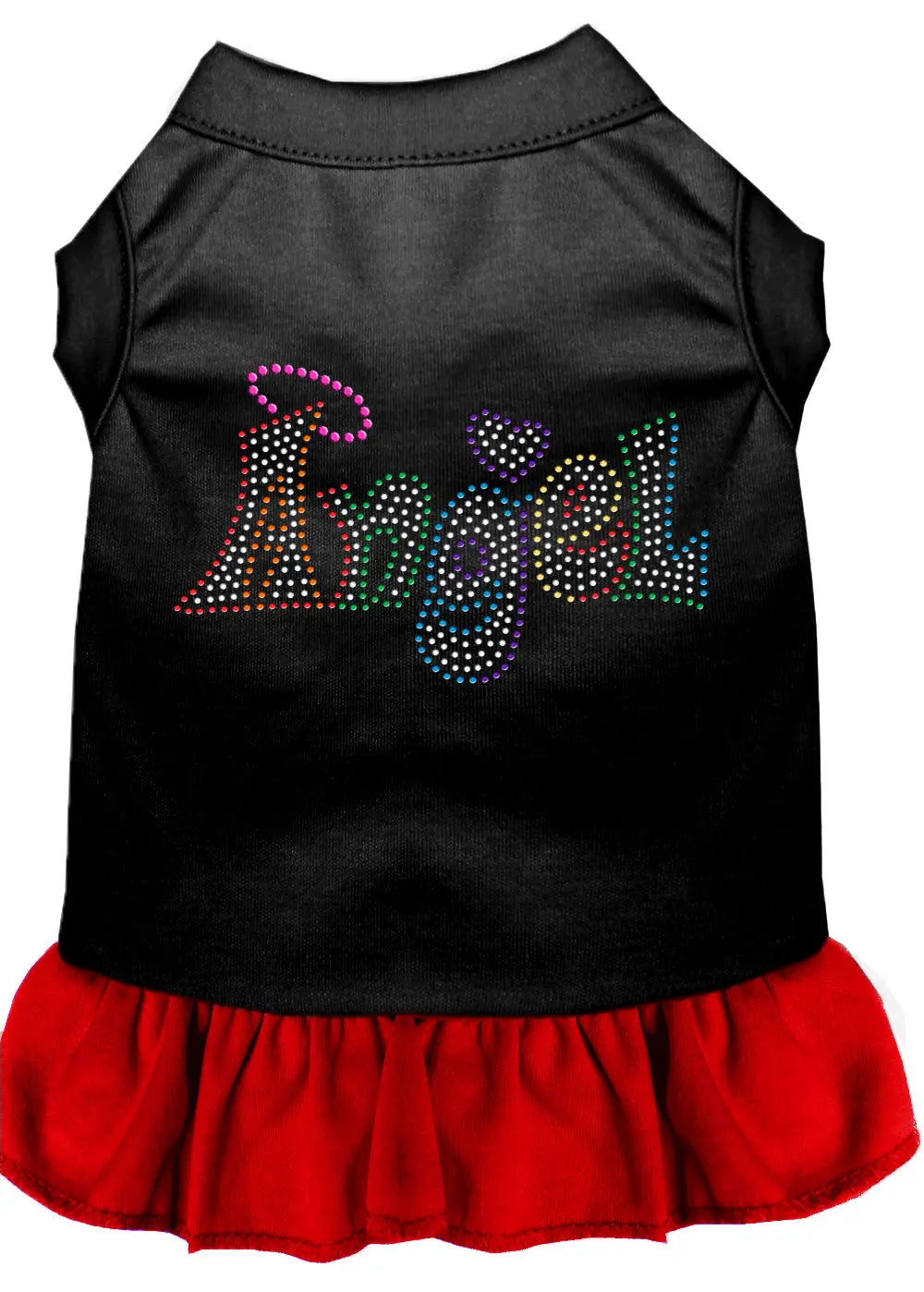 Technicolor Angel Rhinestone Pet Dress Black With Red Sm Default Title