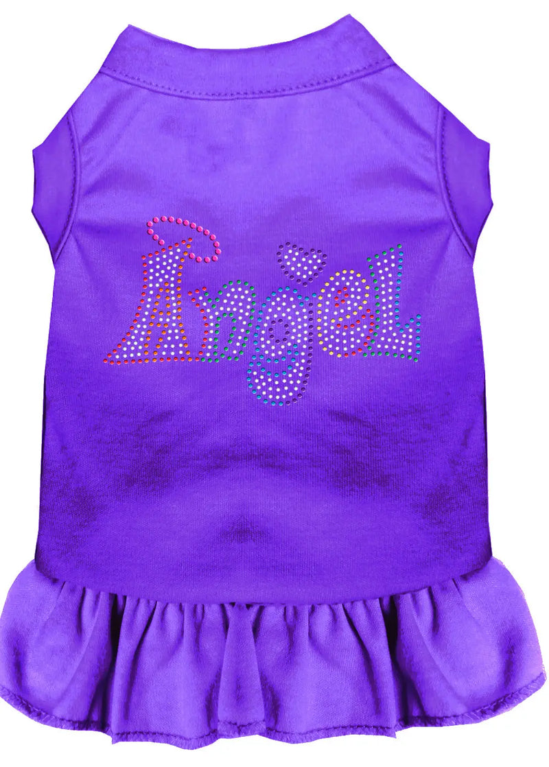Technicolor Angel Rhinestone Pet Dress Purple Sm Default Title