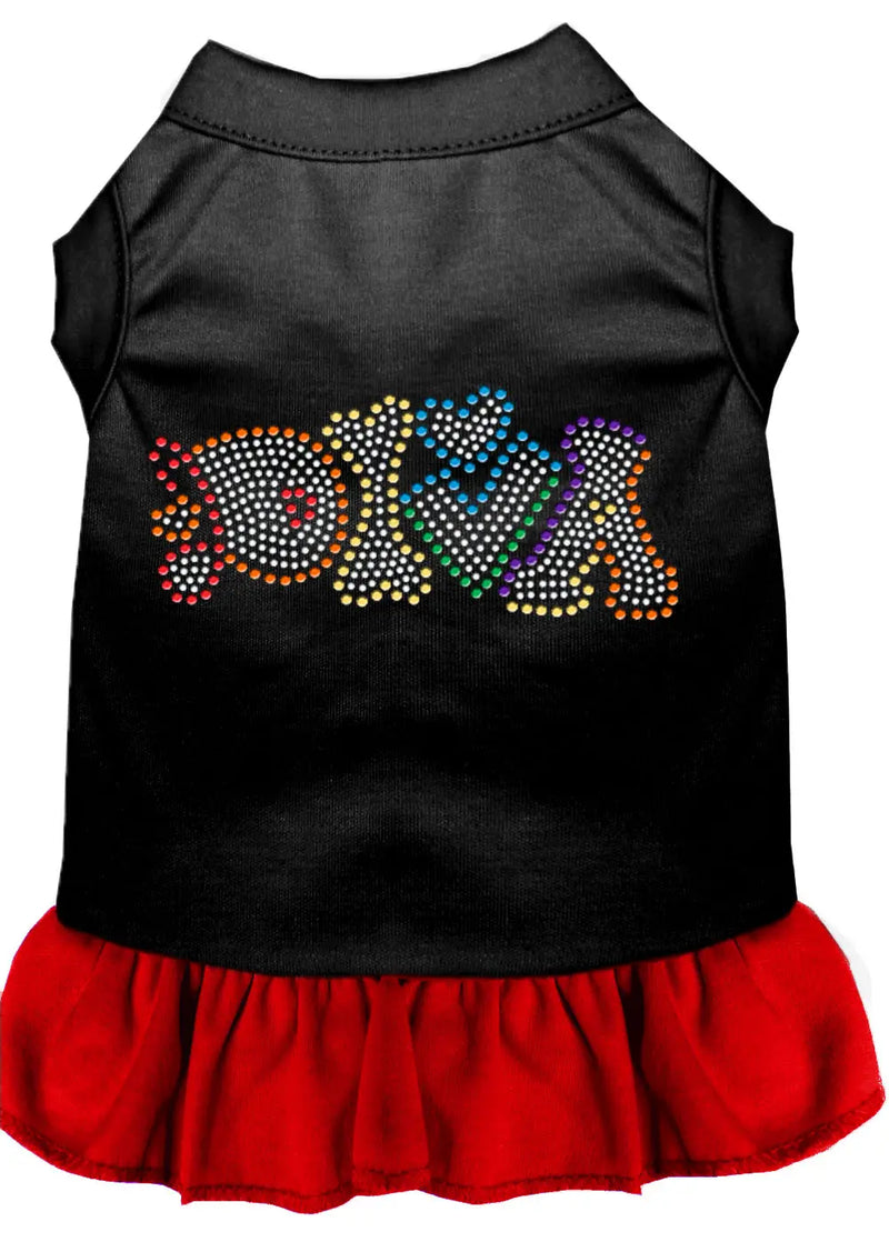 Technicolor Diva Rhinestone Pet Dress Black With Red Xxxl Default Title
